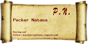 Pecker Natasa névjegykártya